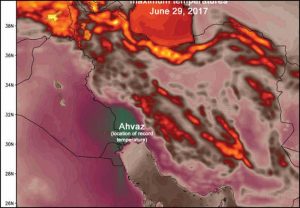 بازتاب جهانی گرمای بی سابقه ۵۴درجه‌ای اهواز