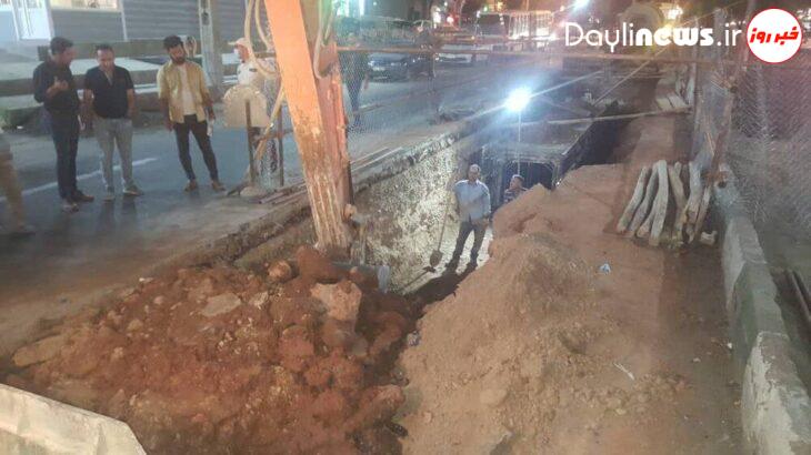 آغاز عملیات حفاری و خاکبرداری بخش سوم کانال ۱۵۰۰ متری دفع آبهای سطحی خیابان انقلاب تبریز