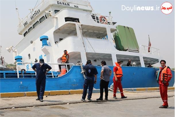 عملیات موفقیت آمیز امداد و نجات کشتی دوان در بندر خرمشهر/ بازگشت به حالت تعادل و جلوگیری از واژگونی و غرق شدن کشتی