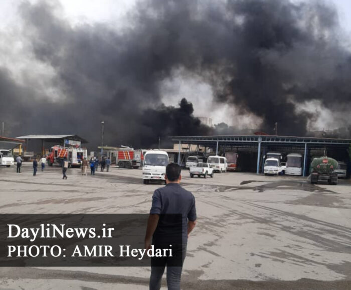 Fire incident in the warehouse of the transportation unit of Masjed soleyman NISOC