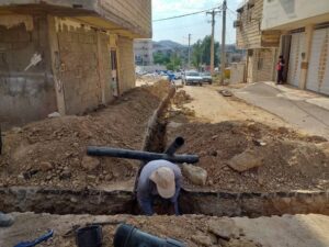 طرح توسعه شبکه آبرسانی منطقه نمره ۲ شهرستان مسجدسلیمان در حال انجام است