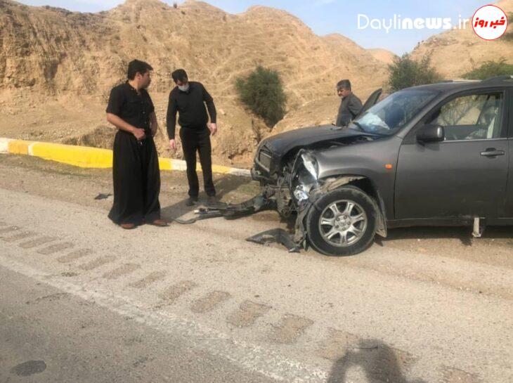 تصادف شاخ به شاخ پراید با لیفان در جاده مرگ مسجدسلیمان به اهواز ۴ مصدوم بر جای گذاشت