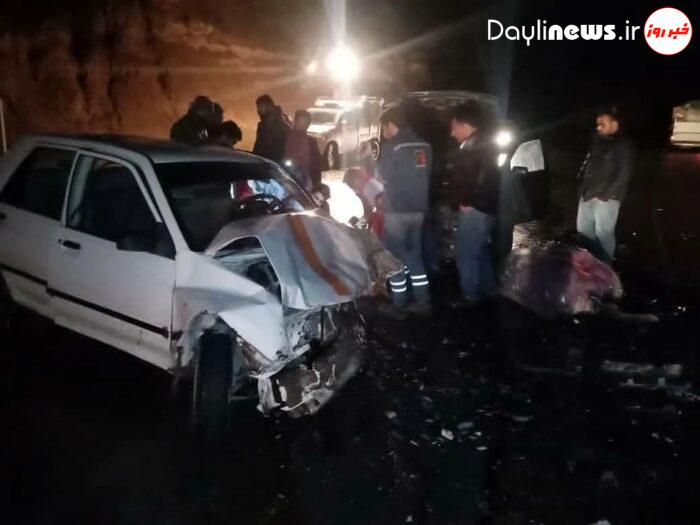 تصادف شاخ به شاخ پراید و پژو در جاده مرگ مسجدسلیمان به اهواز ۴ مصدوم بر جای گذاشت