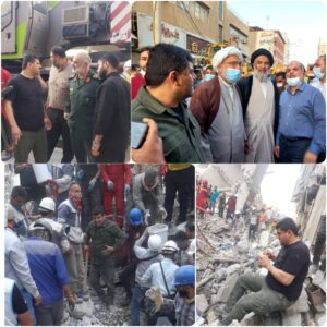 حضور چشمگیر و شبانه‌روزی حزب عدالت طلبان خوزستان در کمک‌رسانی و آواربرداری ساختمان متروپل