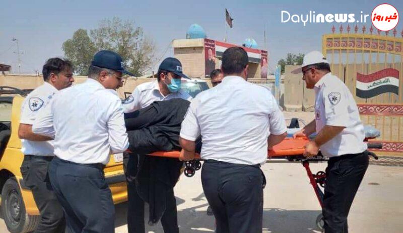 ۱۲ مصدوم حادثه واژگونی خودرو در عراق به شلمچه منتقل شدند