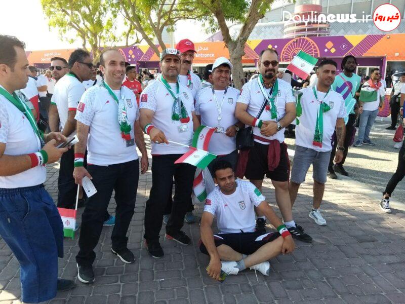 حضور گسترده هواداران پرشور ایرانی در ورزشگاه خلیفه‌