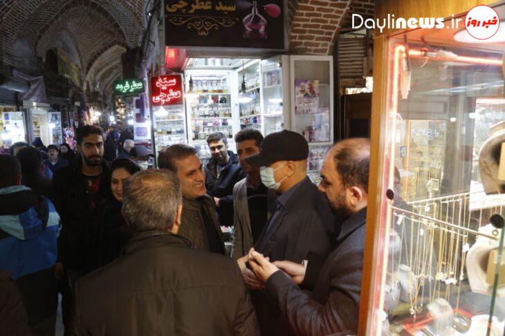 حضور سرزده استاندار آذربایجان شرقی در بازار تبریز و گفتگو با اصناف و کسبه+ عکس