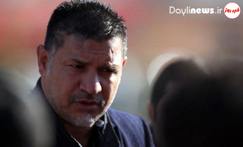 علی دایی در مراسم تدفین کریم باوی/ عکس