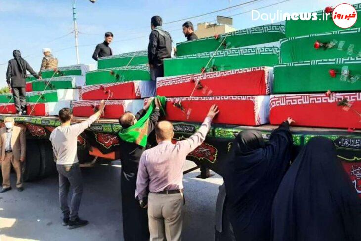 ۶۹ شهید تازه تفحص شده در مرز شلمچه وارد کشور می‌شوند