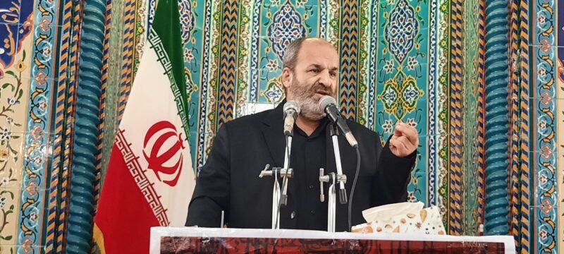 سخنرانی فرماندار شهرستان تبریز پیش از خطبه های نماز جمعه خسروشاه +عکس