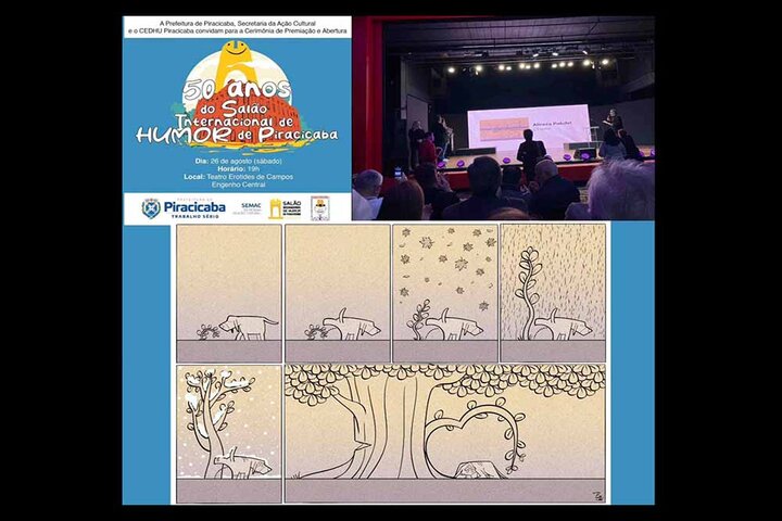 Alireza Pakdel awarded at Intl Humor Exhibition of Piracicaba