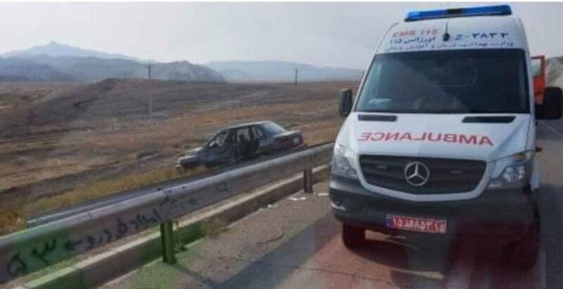 برخورد پراید با گاردریل در اتوبان پبامبر اعظم با ۳ مصدوم
