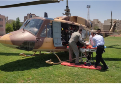 پرواز فرشته آهنین اورژانس برفراز آزادراه پیامبراعظم جهت نجات مصدومین