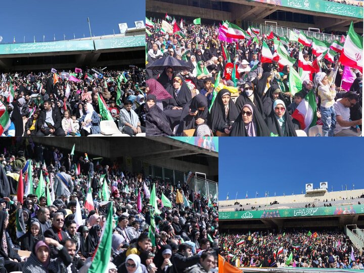 100,000 gather at Azadi Stadium to condemn Israeli crimes