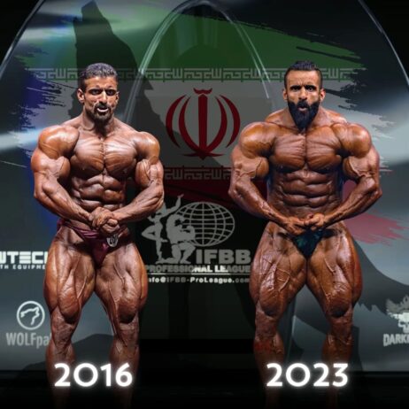 مقایسه بدن هادی چوپان سال ۲۰۱۶ با ۲۰۲۳/ عکس