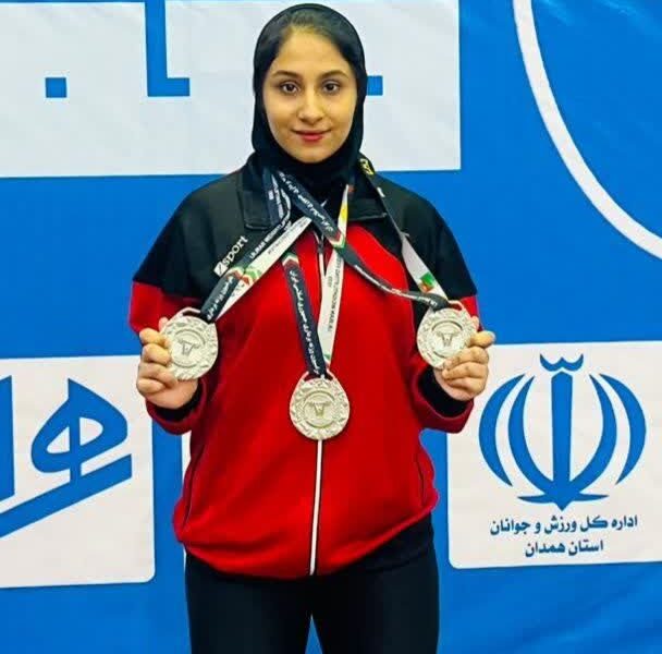 ۳ مدال نقره سوغات دختر آهنین مسجدسلیمان از رقابت های وزنه برداری قهرمانی دختران کشور