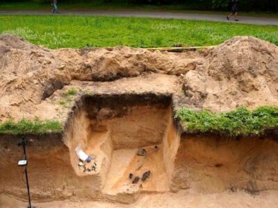 کشف جسد «تاجدار» ۶۰۰ ساله در زیر یک پارک
