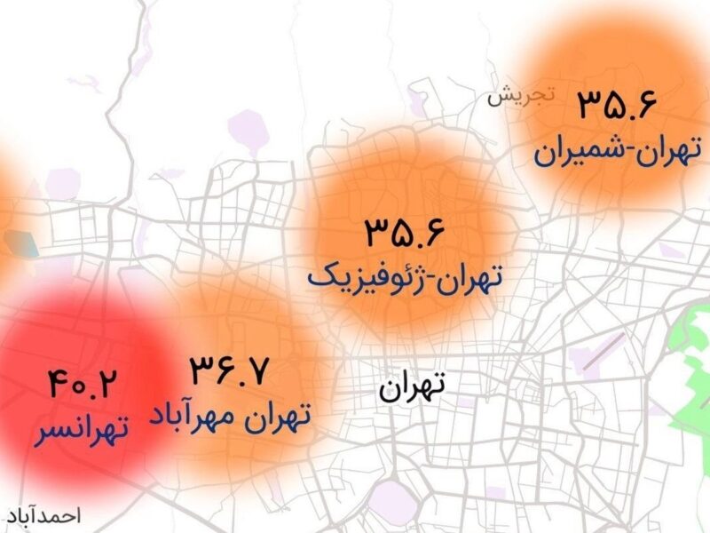 دما هوای تهران به ۴۰ درجه رسید