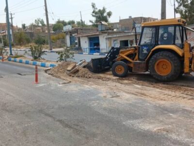 عملیات اصلاح هندسی تقاطع بلوار شیخ مندنی (شهید لطفعلی زیلایی) توسط شهرداری در حال انجام است