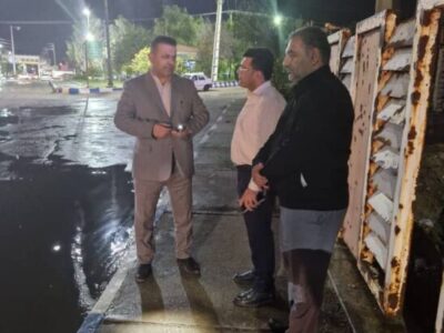 تلاش شبانه مدیریت شهری جهت رفع آبگرفتگی مناطق مختلف مسجدسلیمان