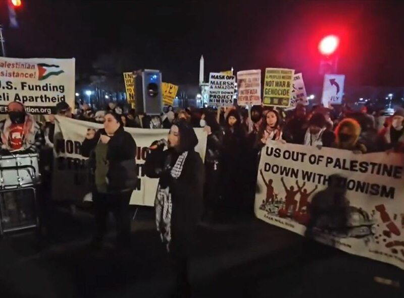 تظاهرات‌کنندگان در واشنگتن شعار «غزه فروشی نیست» سر دادند + فیلم