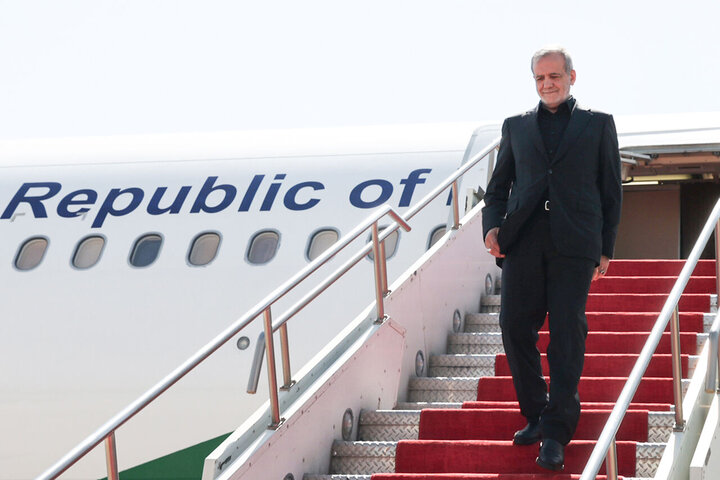 Iran’s President Pezeshkian arrives in Muscat on state visit