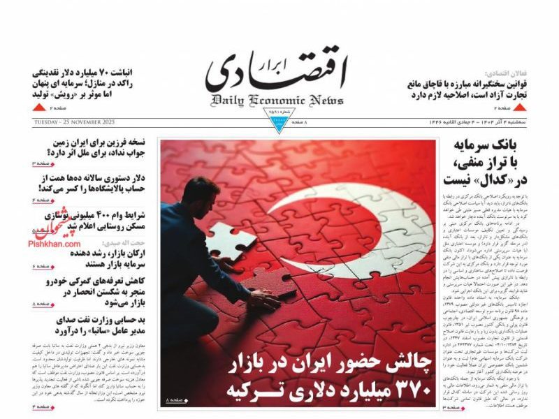 عناوین روزنامه های سه شنبه ۴ آذرماه ۱۴۰۴