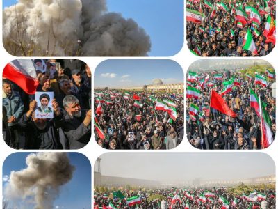 مردم اصفهان زیر حملات موشکی دشمن با امام امت بیعت کردند.
