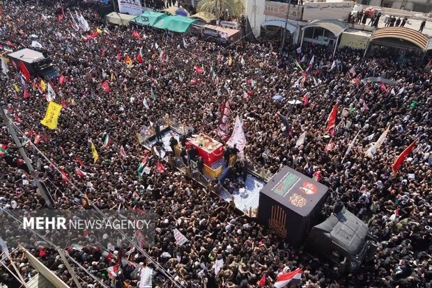 Millions in Karbala hold funeral for martyred Leader