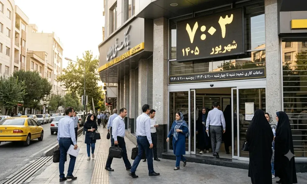 ساعت کاری شعب بانک‌ها در شهریور ۱۴۰۵