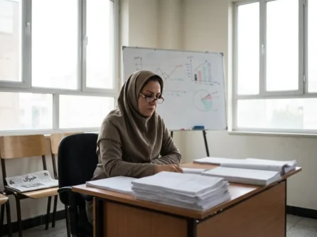 معلم ایرانی در مدرسه و بررسی افزایش حقوق فرهنگیان در سال ۱۴۰۵