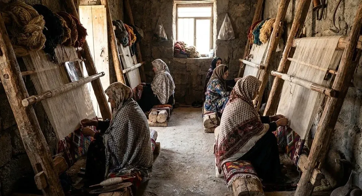 کارگاه آموزش چوقابافی بانوان در مسجدسلیمان برای حفظ میراث بومی