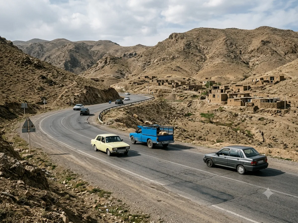 نمایی از جاده اهواز به مسجدسلیمان و مسیر ارتباطی خوزستان